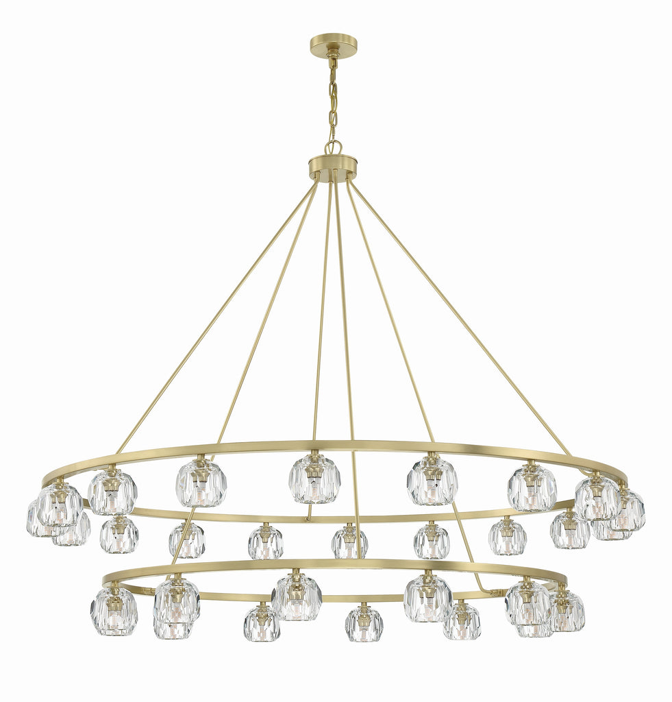 ##Antique Hardware## Aragon 30 Light Soft Brass Chandelier