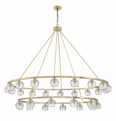 ##Antique Hardware## Aragon 30 Light Soft Brass Chandelier