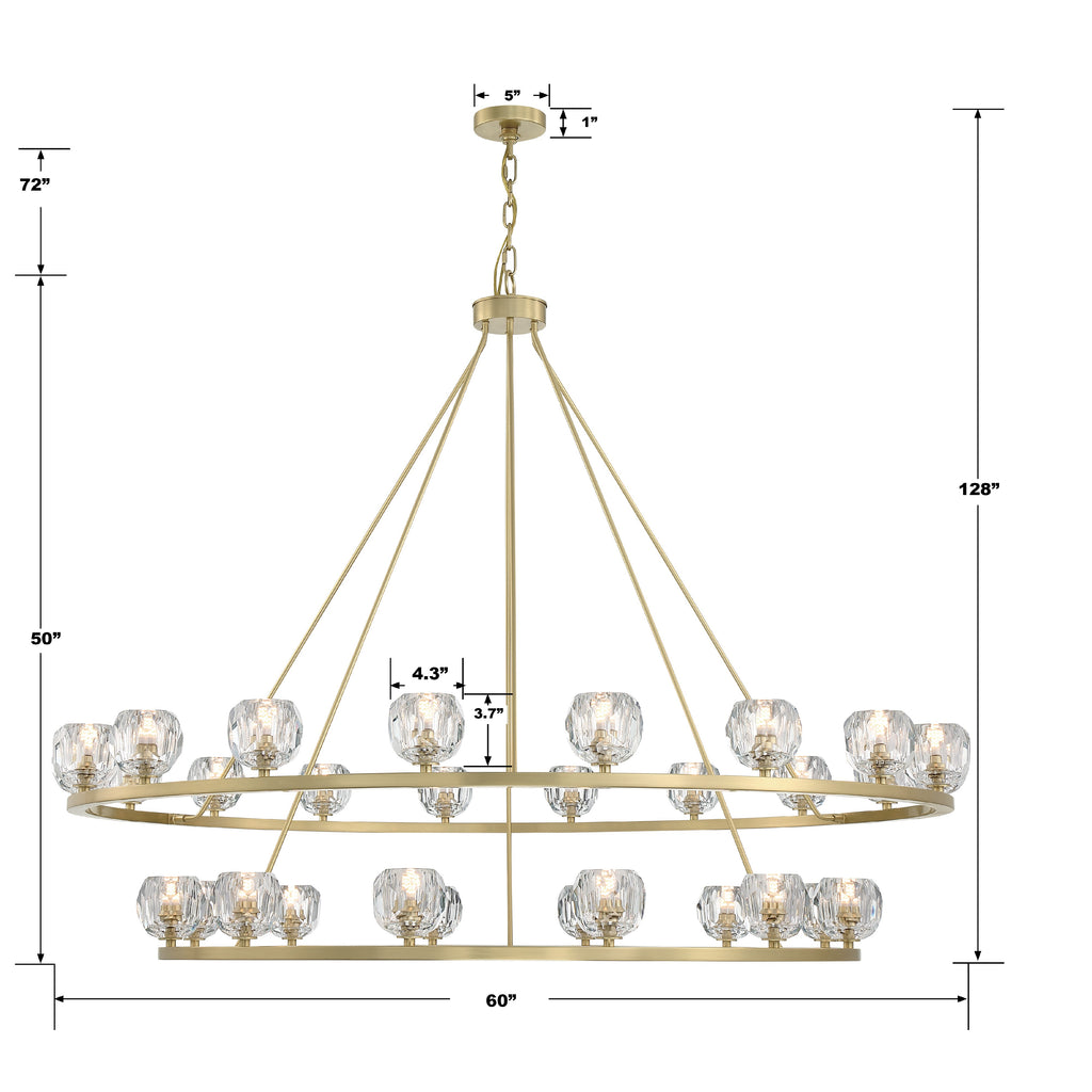 ##Antique Hardware## Aragon 30 Light Soft Brass Chandelier