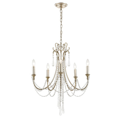 ##Antique Hardware## Arcadia 5 Light Antique Silver Chandelier