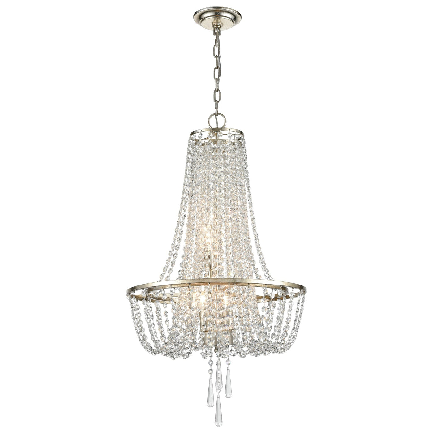 ##Antique Hardware## Arcadia 4 Light Antique Silver Chandelier