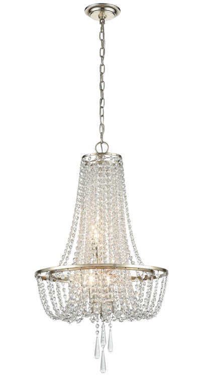 ##Antique Hardware## Arcadia 4 Light Antique Silver Chandelier