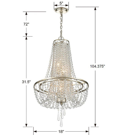 ##Antique Hardware## Arcadia 4 Light Antique Silver Chandelier