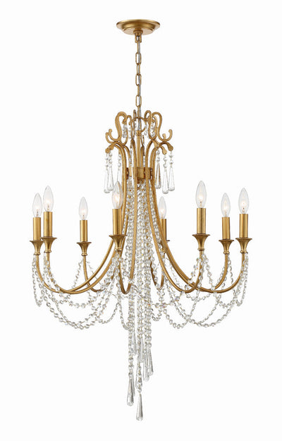 ##Antique Hardware## Arcadia 8 Light Antique Gold Chandelier