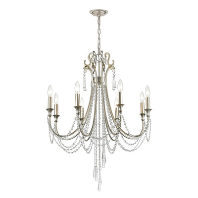 ##Antique Hardware## Arcadia 8 Light Antique Silver Chandelier