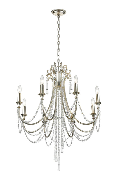 ##Antique Hardware## Arcadia 8 Light Antique Silver Chandelier