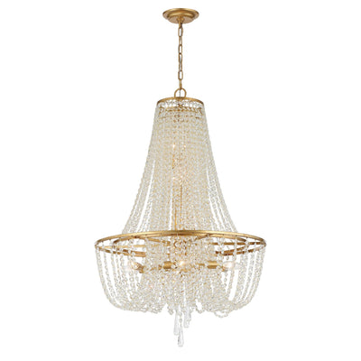 ##Antique Hardware## Arcadia 9 Light Antique Gold Chandelier