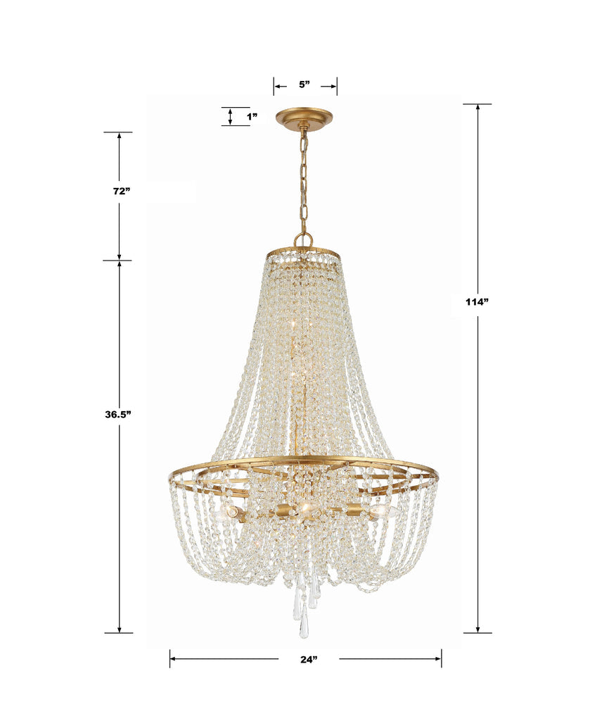 ##Antique Hardware## Arcadia 9 Light Antique Gold Chandelier