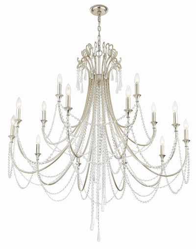 ##Antique Hardware## Arcadia 15 Light Antique Silver Chandelier