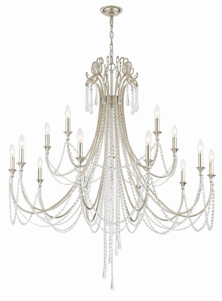 ##Antique Hardware## Arcadia 15 Light Antique Silver Chandelier