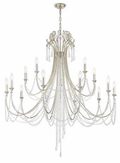 ##Antique Hardware## Arcadia 15 Light Antique Silver Chandelier