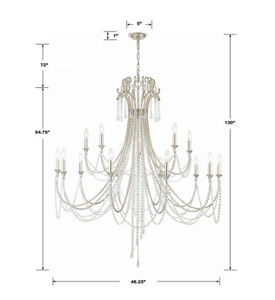 ##Antique Hardware## Arcadia 15 Light Antique Silver Chandelier