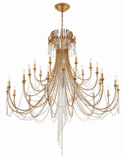 ##Antique Hardware## Arcadia 28 Light Antique Gold Chandelier