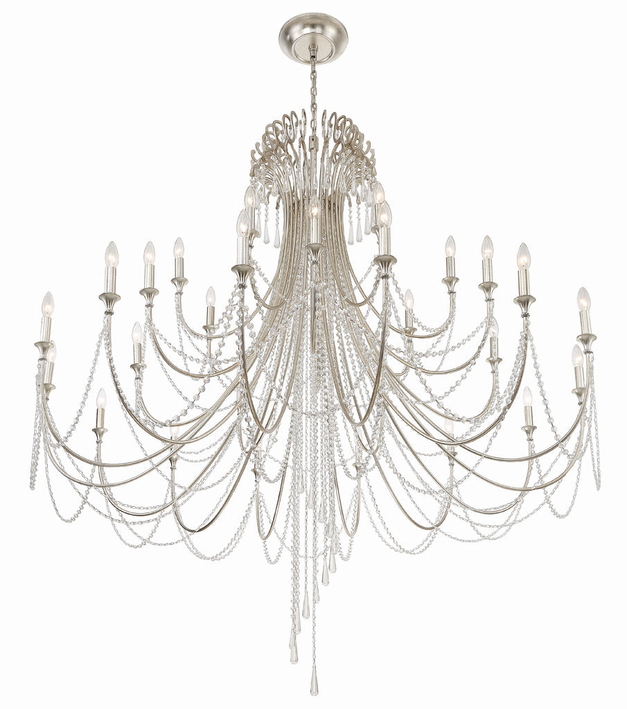 ##Antique Hardware## Arcadia 28 Light Antique Silver Chandelier