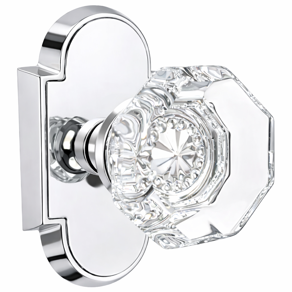Magnifique® Arched Door Set with Crystal Octagon Knobs (Several Finishes Available)