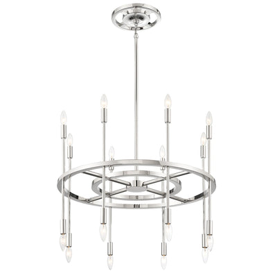 ##Antique Hardware## Aries 16 Light Polished Nickel Chandelier