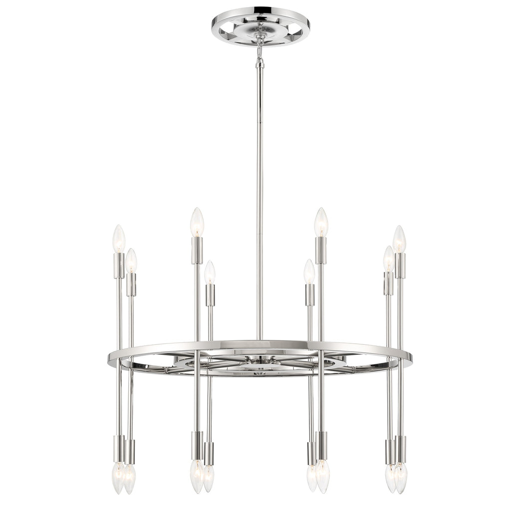 ##Antique Hardware## Aries 16 Light Polished Nickel Chandelier