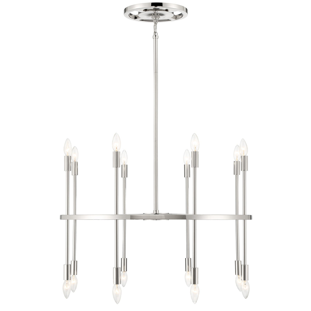 ##Antique Hardware## Aries 16 Light Polished Nickel Chandelier