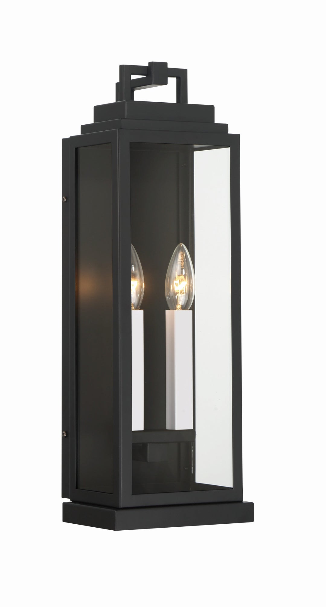 ##Antique Hardware## Aspen 2 Light Matte Black Outdoor Sconce