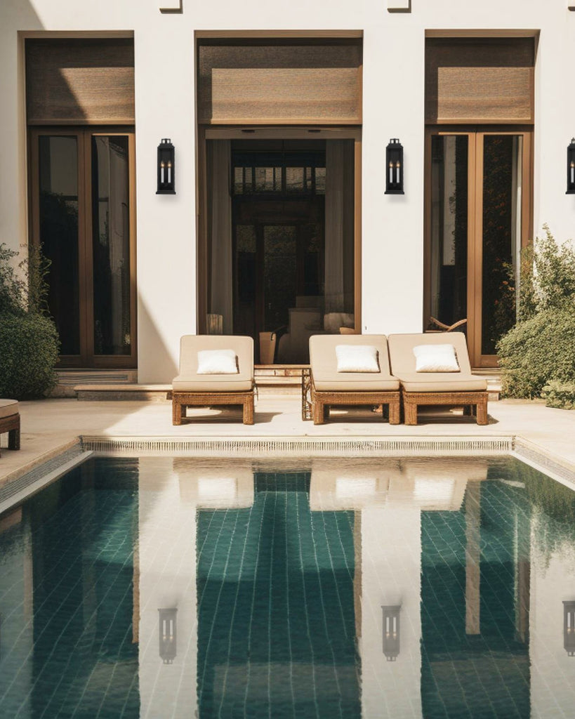 ##Antique Hardware## Aspen 2 Light Matte Black Outdoor Sconce