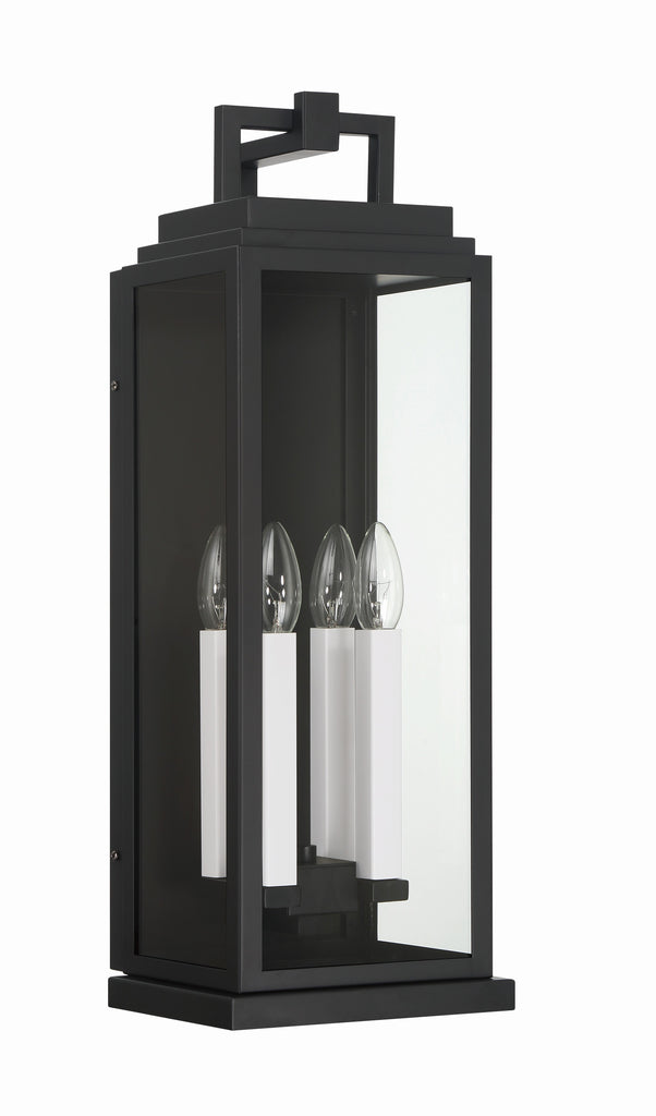 ##Antique Hardware## Aspen 4 Light Matte Black Outdoor Sconce