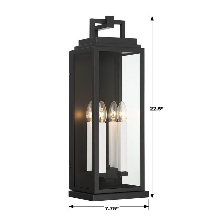 ##Antique Hardware## Aspen 4 Light Matte Black Outdoor Sconce