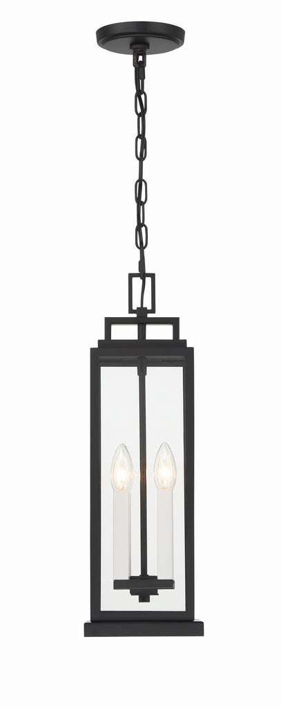 ##Antique Hardware## Aspen 4 Light Matte Black Outdoor Pendant