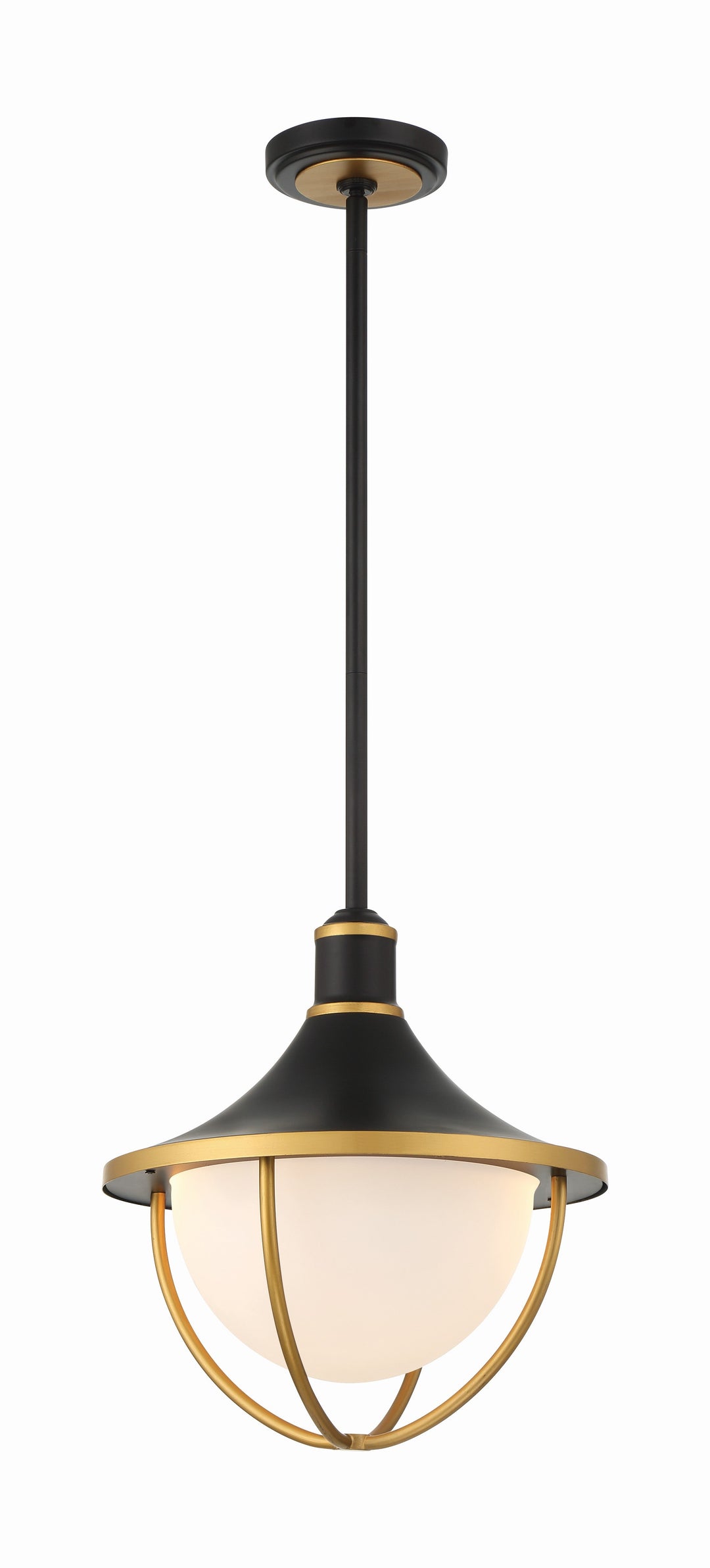 ##Antique Hardware## Atlas 3 Light Matte Black + Textured Gold Outdoor Pendant