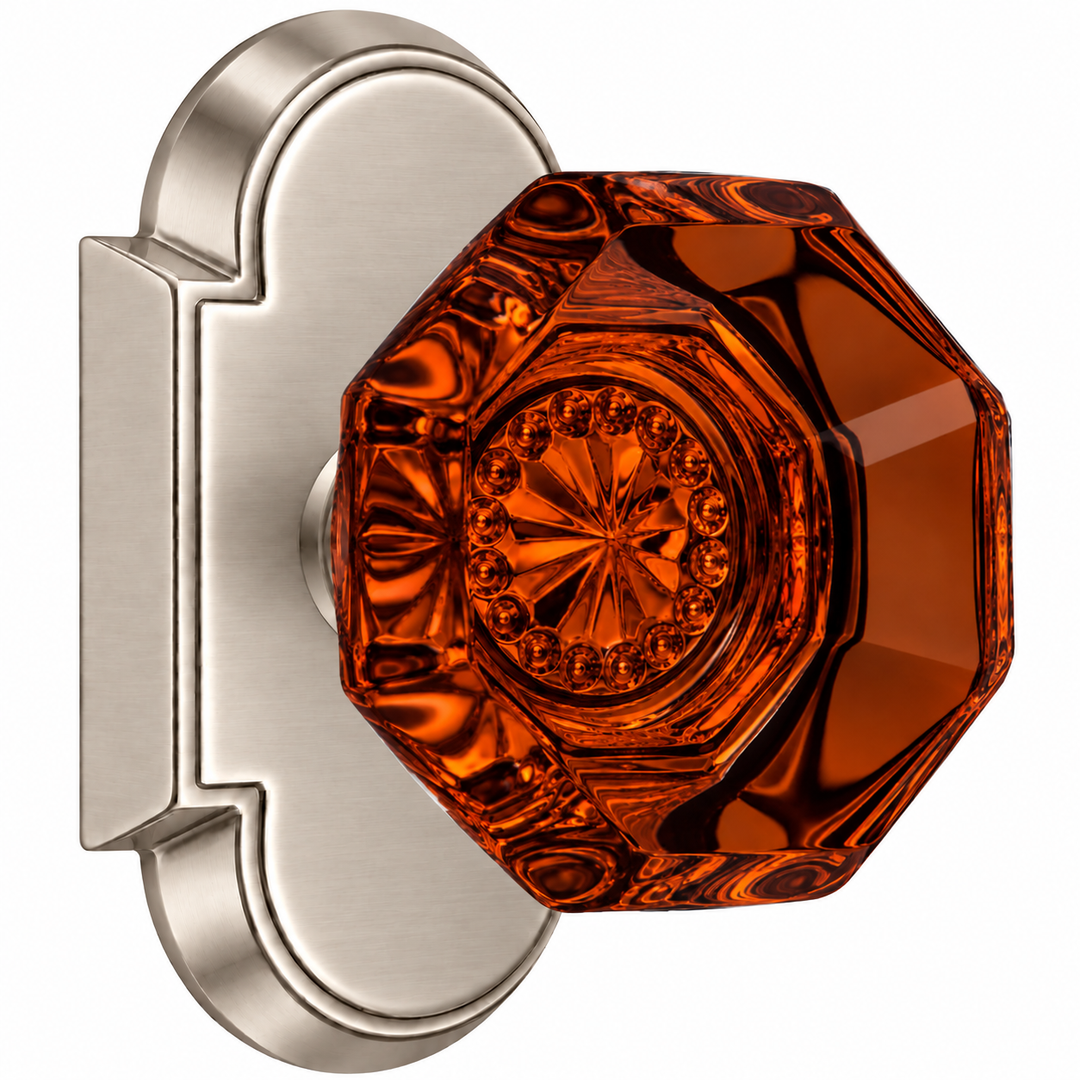 Magnifique® Arched Door Set with Amber Glass Knobs (Several Finishes Available)
