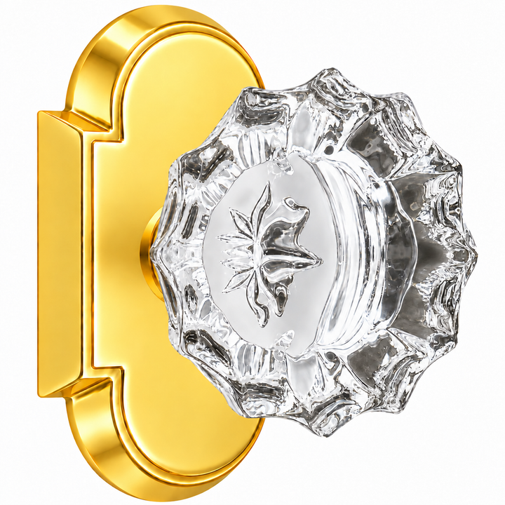 Magnifique® Arched Door Set with Crystal Fluted Knobs (Several Finishes Available)