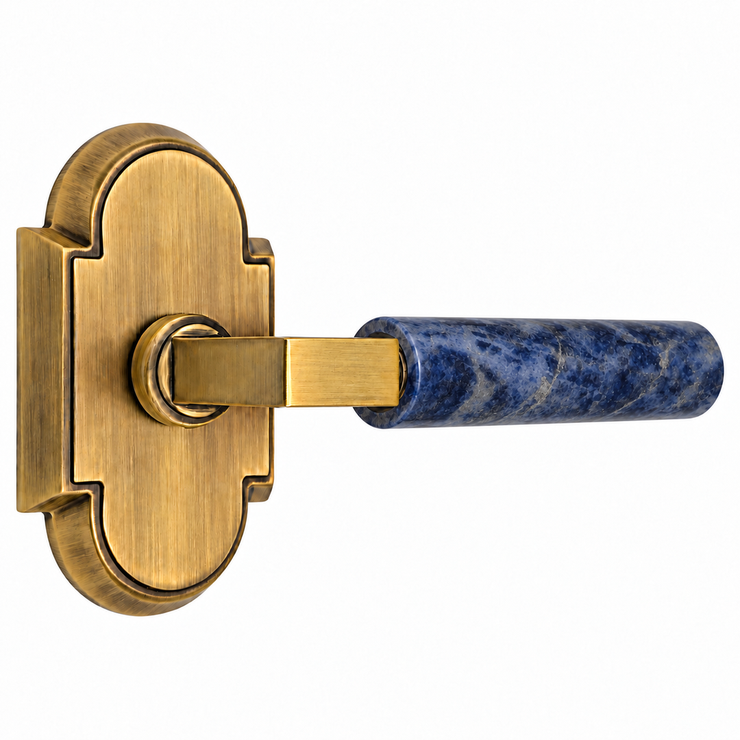 Magnifique® Arched Door Set with Modern Royal Blue Lever (Several Finishes Available)