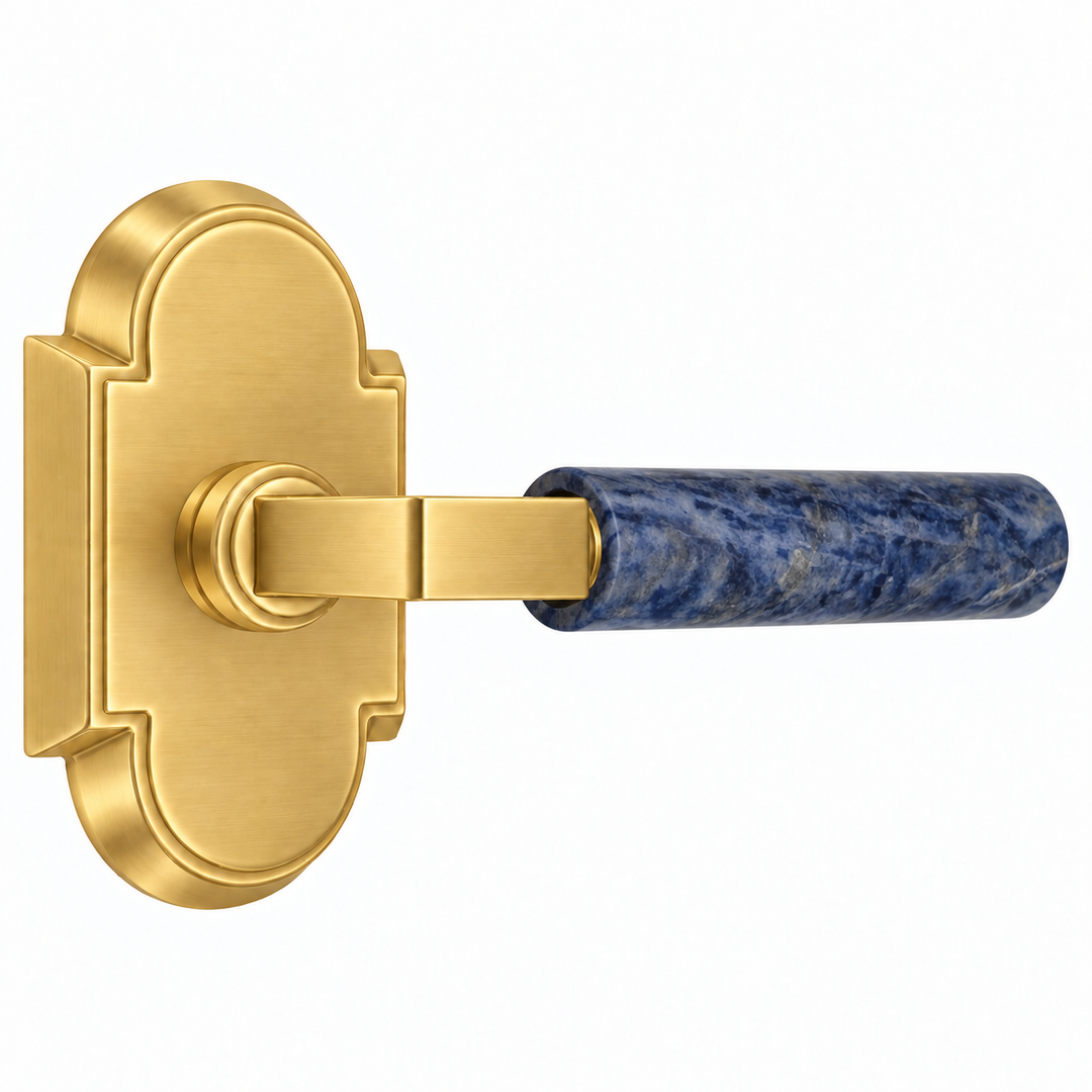 Magnifique® Arched Door Set with Modern Royal Blue Lever (Several Finishes Available)