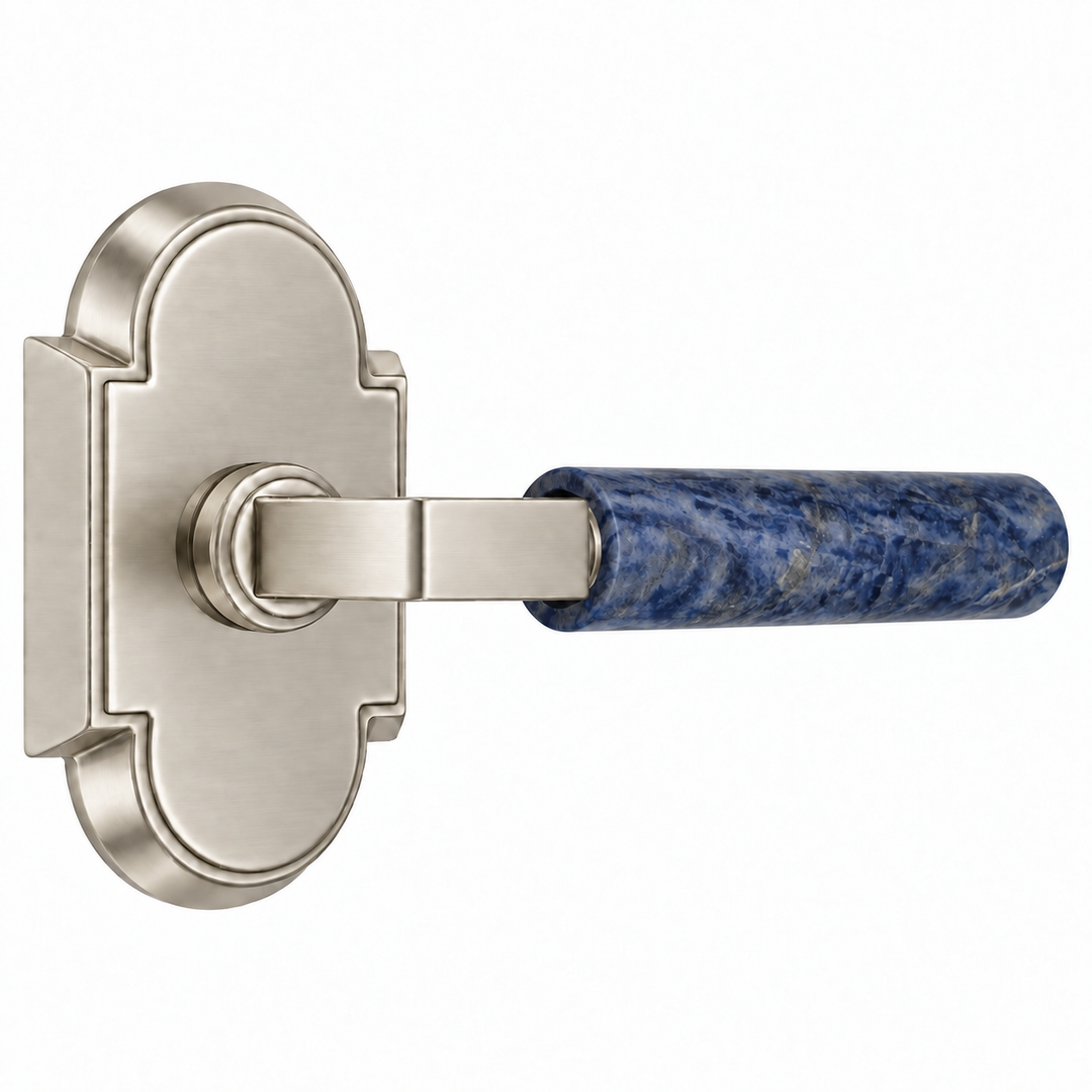 Magnifique® Arched Door Set with Modern Royal Blue Lever (Several Finishes Available)