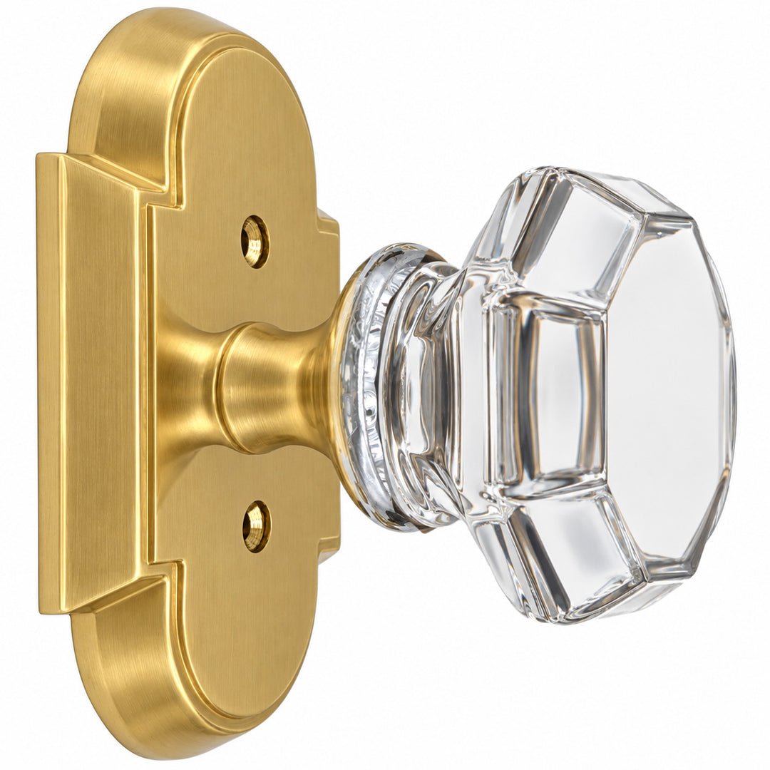 Magnifique® Arched Door Set with Crystal Octagon Knobs (Several Finishes Available)