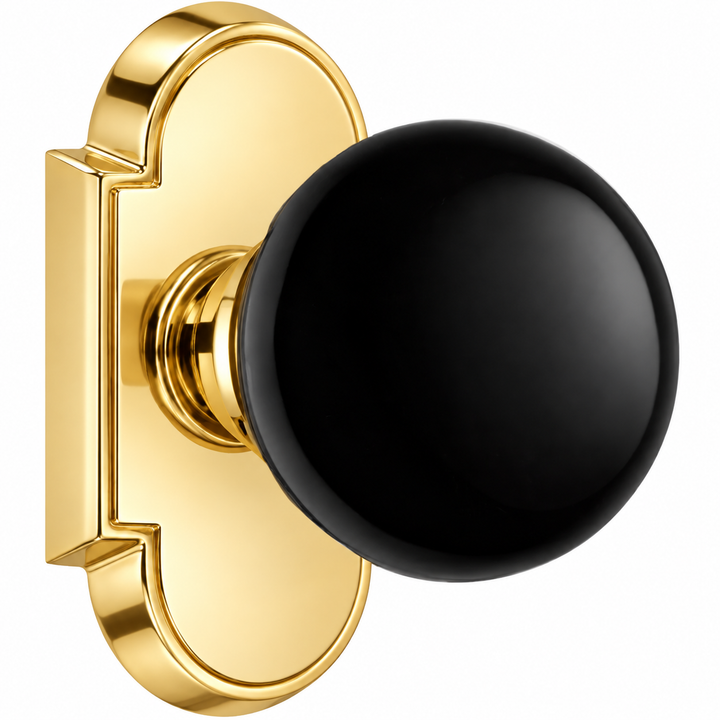 Magnifique® Arched Door Set with Black Porcelain Knobs (Several Finishes Available)