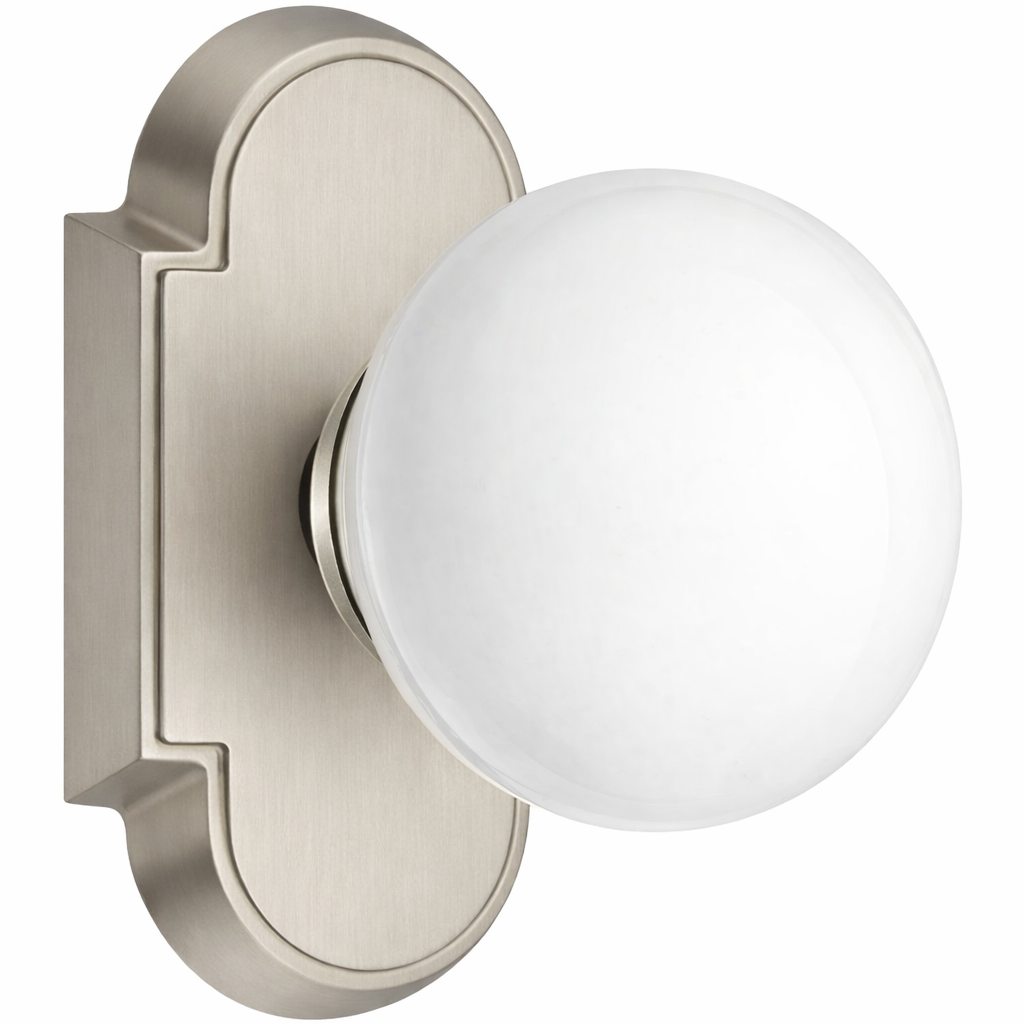 Magnifique® Arched Door Set with White Porcelain Knobs (Several Finishes Available)