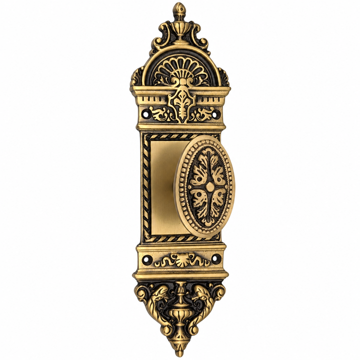 European Door Set With Beaded Style Avalon Oval Knob (Several Finishes Available)