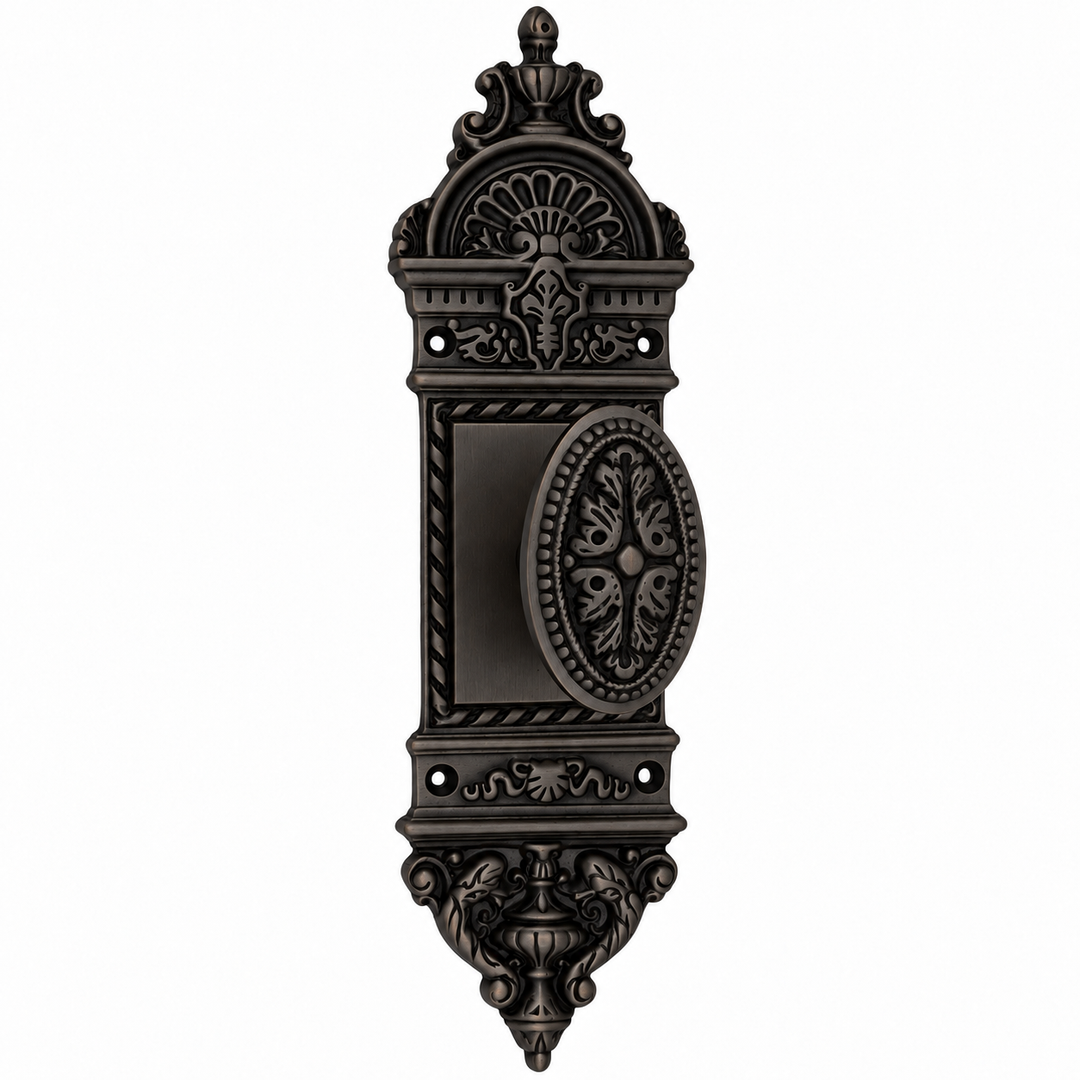 European Door Set With Beaded Style Avalon Oval Knob (Several Finishes Available)