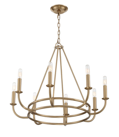 ##Antique Hardware## Bailey 8 Light Aged Brass Chandelier