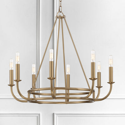 ##Antique Hardware## Bailey 8 Light Aged Brass Chandelier