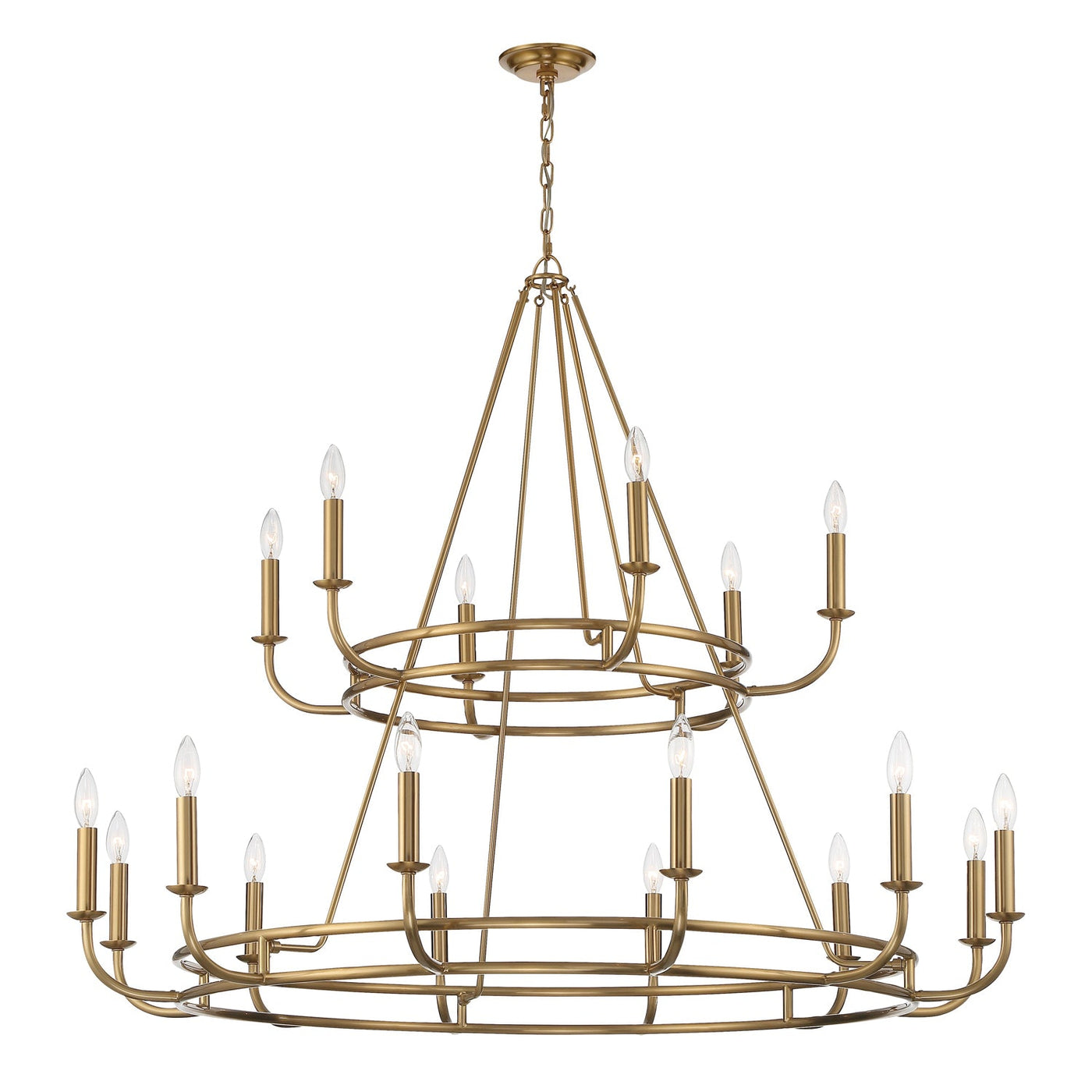 ##Antique Hardware## Bailey 18 Light Aged Brass Chandelier