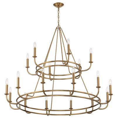 ##Antique Hardware## Bailey 18 Light Aged Brass Chandelier