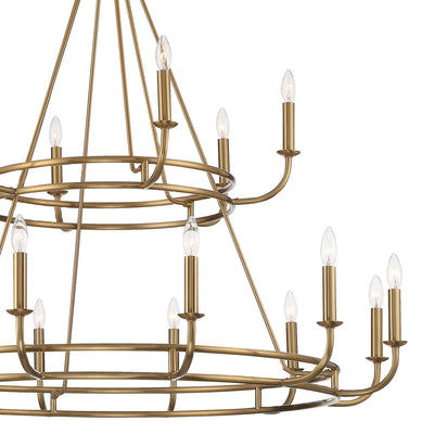 ##Antique Hardware## Bailey 18 Light Aged Brass Chandelier