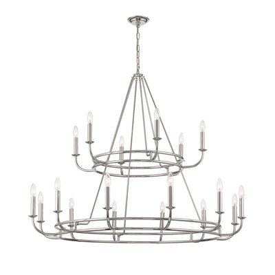 ##Antique Hardware## Bailey 18 Light Polished Nickel Chandelier