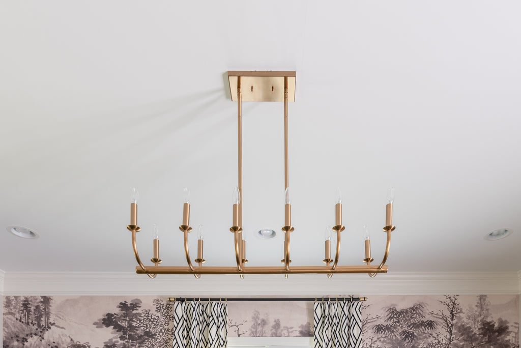 ##Antique Hardware## Bailey 12 Light Aged Brass Chandelier