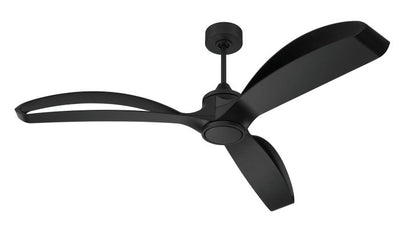 60"  Bandeaux Fan Flat Black, Flat Black Finish Blades, light kit Included (Optional)