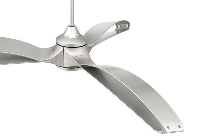 60"  Bandeaux Fan Painted Nickel, Painted Nickel Finish Blades, light kit Included (Optional)