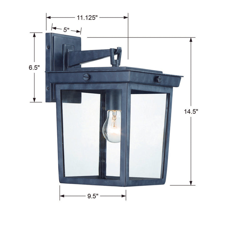 ##Antique Hardware## Belmont 1 Light Graphite Outdoor Sconce