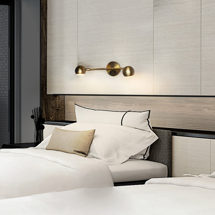 ##Antique Hardware## Duplex 2-Light LED Reading Light