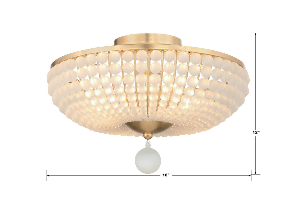 Antique Hardware Bella 4 Light Antique Gold Semi Flush Mount Semi Flush